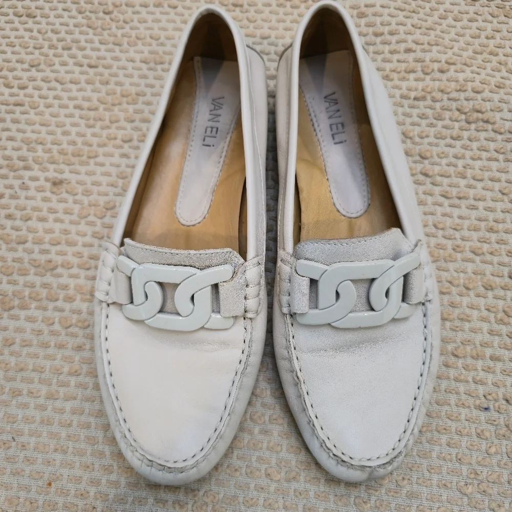 Vaneli Aiker Driving Loafer Moccasin  Size 7.5 All Leather Made In  Italy